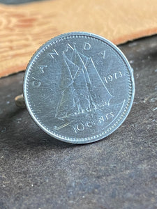 1973 Canadian 10c coin~ Ring