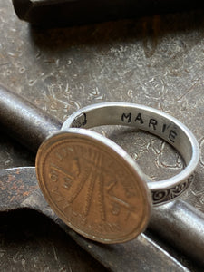 1959 Australian Three pence coin~ Ring