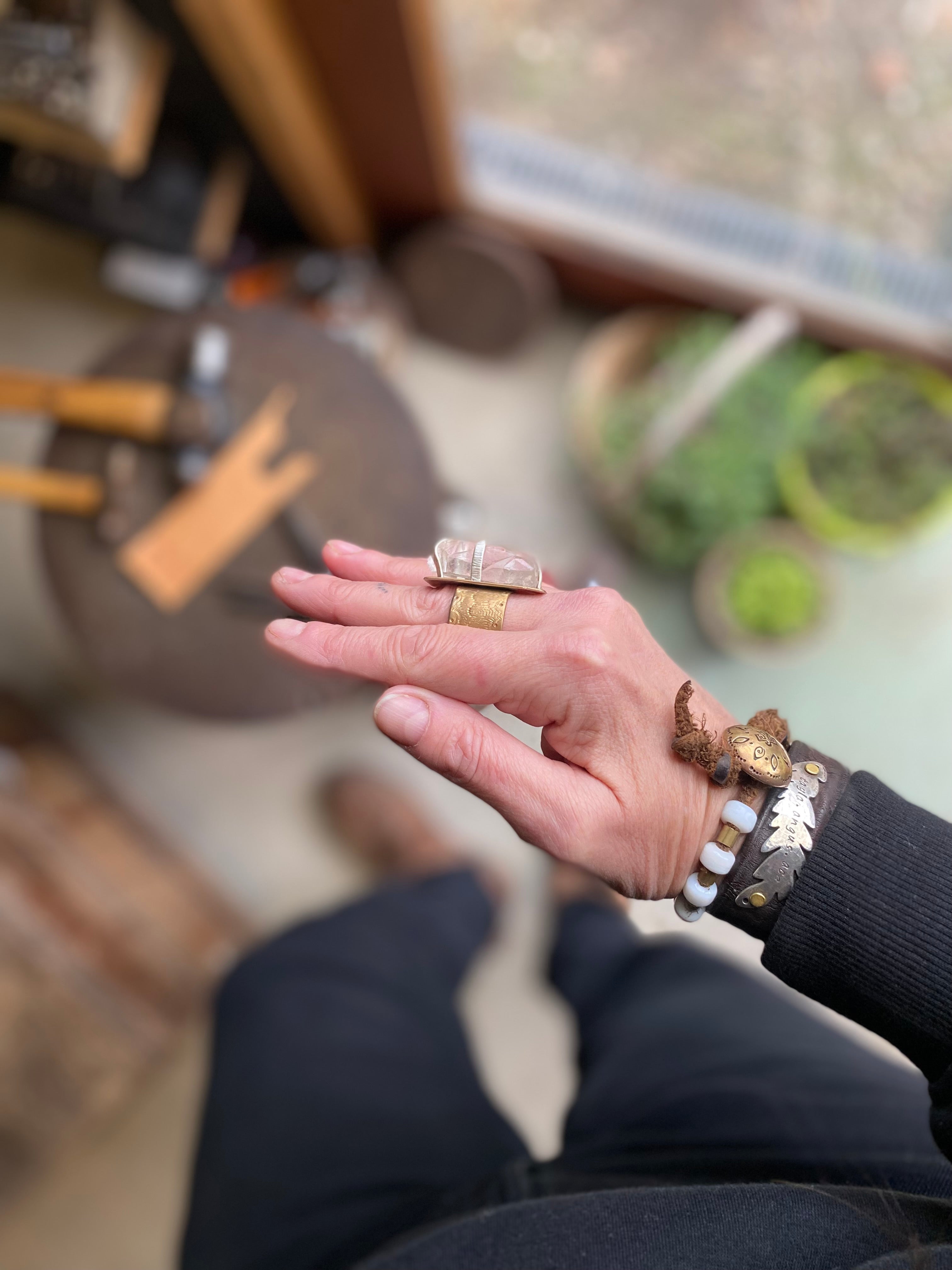 Clinker~ Clear Quartz~ Ring